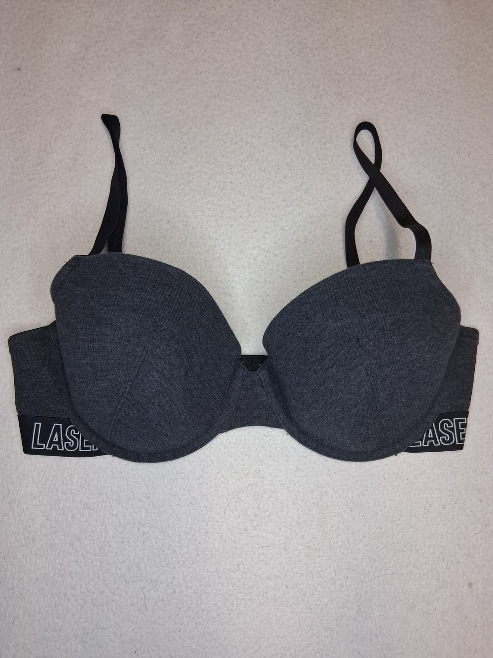 La SENZA Charcoal Gray Padded Underwire Bra with Logo Band